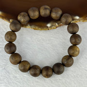 Natural China Hainan Agarwood Beads Bracelet 中国海南沉香木手链（Half Sinking) 10.67g 18cm 12.8mm 17 Beads - Huangs Jadeite and Jewelry Pte Ltd