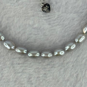 Natural Grey Pearl in S925 Sliver Bracelet 天然灰珍珠925银手链 8.01g 14cm 5.6mm 21 Beads - Huangs Jadeite and Jewelry Pte Ltd