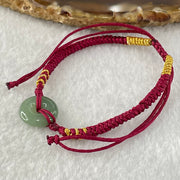 Type A Blueish Green Jadeite Ping An Kou Donut In String Bracelet 1.90g 12.5 by 3.8mm - Huangs Jadeite and Jewelry Pte Ltd