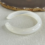 Natural White Agate Fox Bange Internal Dimeter 58.6mm 30.60g 10.9 by 8.9mm - Huangs Jadeite and Jewelry Pte Ltd
