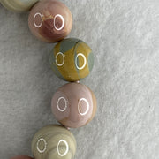 Natural Alashan Agate Pastels Pink Beads Bracelet 46.70g 15.5cm 13.4mm 15Beads - Huangs Jadeite and Jewelry Pte Ltd