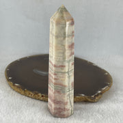 Natural Red White Calcite Tower Display 166.18g 30.4 by 25.7 by 128.2mm - Huangs Jadeite and Jewelry Pte Ltd