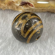 Natural Powerful Tibetan Old Oily Agate 5 Cai Shen Dzi Bead Heavenly Master (Tian Zhu) 1.47g 10.0 by 10.2mm - Huangs Jadeite and Jewelry Pte Ltd