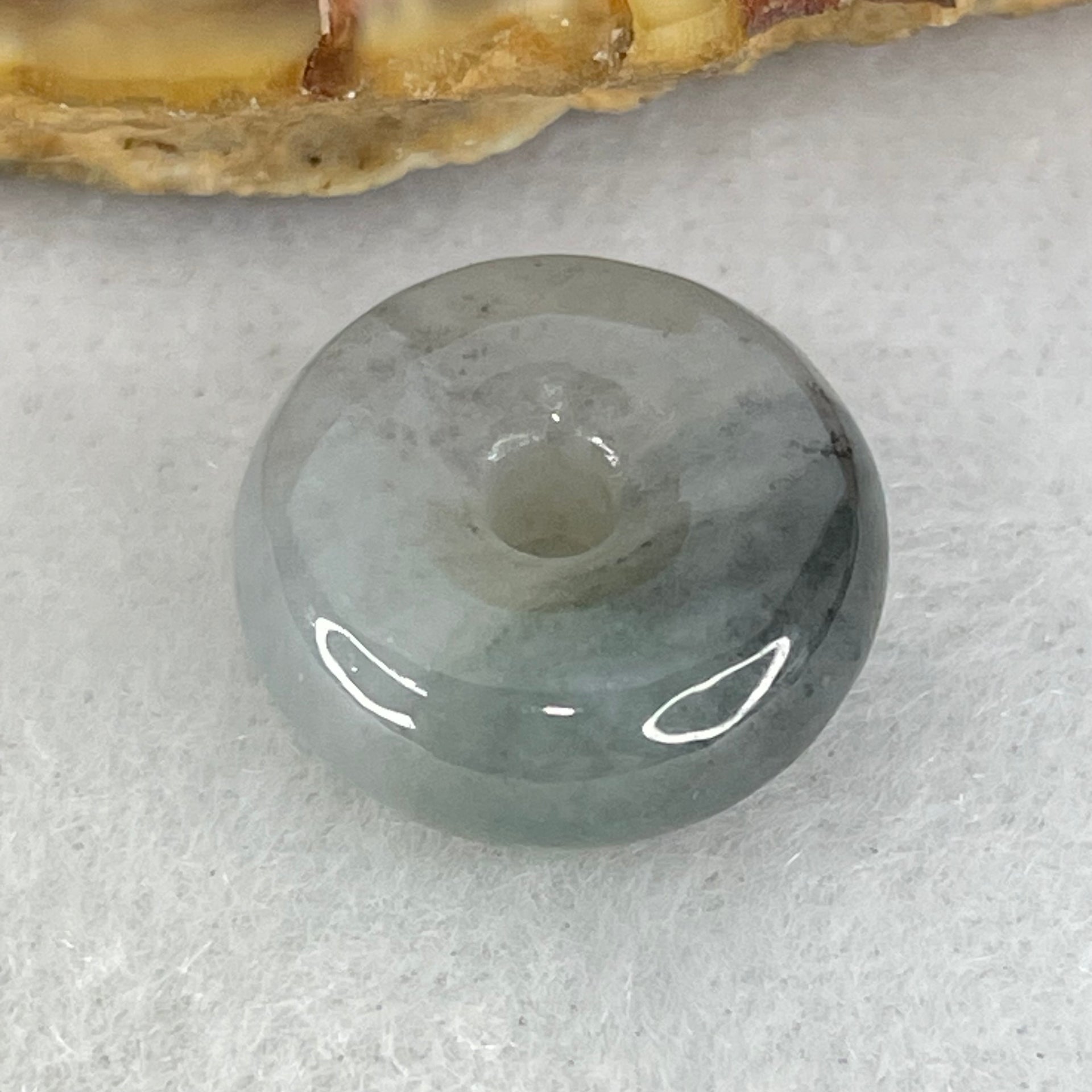 Type A Light Lavender With Wuji Grey Piao Hua Jadeite Ping An Kou Charm/Pendant 2.08g 13.6 by 5.4mm - Huangs Jadeite and Jewelry Pte Ltd