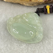 Type A Icy Faint Green Jadeite Milo Buddha Pendant 3.01g 22.4 by 27.1 by 6.0mm - Huangs Jadeite and Jewelry Pte Ltd