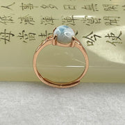 Natural Larimar in S925 Silver Rose Gold Color Ring (Adjustable Size) 2.09g 9.6 by 7.5 by 4.0mm - Huangs Jadeite and Jewelry Pte Ltd