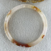 Natural Pink Flower Agate Set Bangle 104.16g Inner Diameter 56.0mm 10.8 by 5.2mm (Very Very Slight External Rough) - Huangs Jadeite and Jewelry Pte Ltd