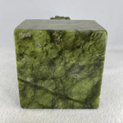 Natural Green Serpentine Dragon Seal Display 2,301.4g 92.5 by 91.5 by 145.0mm - Huangs Jadeite and Jewelry Pte Ltd