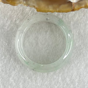 Type A Faint Lavender Green Close to White with Wuji Black Grey Patches Jadeite Ring 5.56g 8.5 by 3.6mm US9.2 HK20.5 - Huangs Jadeite and Jewelry Pte Ltd