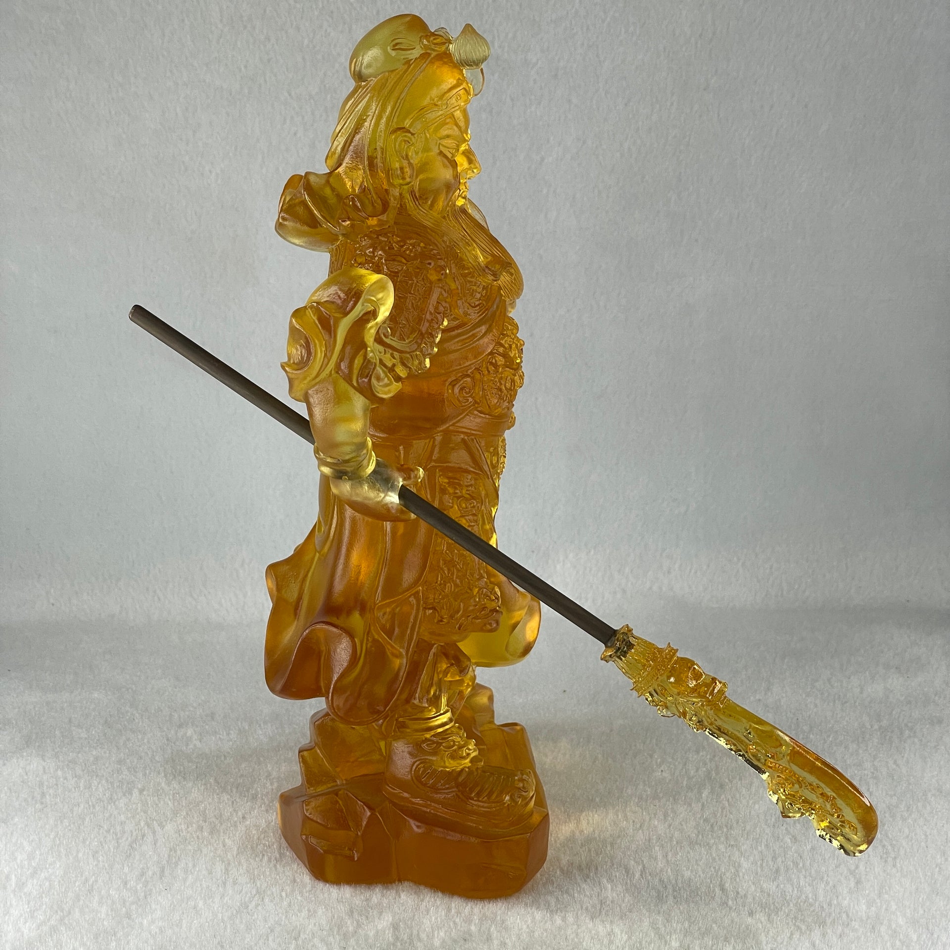 Liuli Orange Guan Gong Display 1,248.8g 120.0 by 160.0 by 200.0mm - Huangs Jadeite and Jewelry Pte Ltd