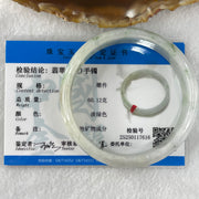 Type A Lavender Green with Green Piao Hua Jadeite Bangle 37.52g Internal Diameter 55.1mm 14.5 by 6.1mm (External Lines with Internal Lines) - Huangs Jadeite and Jewelry Pte Ltd