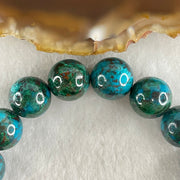 Good Grade Natural Blue Green Chrysocolla Phoenix Stone Beads Bracelet 43.31g 17cm 11.8mm 18 Beads - Huangs Jadeite and Jewelry Pte Ltd