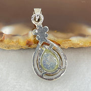 Good Grade Rare Natural Blue Dumortierite Rutilated Quartz in S925 Pendant 2.56g 10.5 by 8.8 by 5.5mm - Huangs Jadeite and Jewelry Pte Ltd