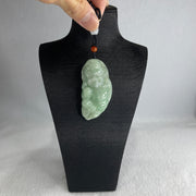 Natural Type A Green Jadeite Cai Shen Ye God of Fortune Pendant 40.74g 61.2 by 30.7 by 11.8mm - Huangs Jadeite and Jewelry Pte Ltd