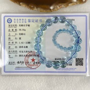 Good Grade Natural Blue Topaz Beads Bracelet 36.55g 15cm 10.3mm 19 Beads - Huangs Jadeite and Jewelry Pte Ltd