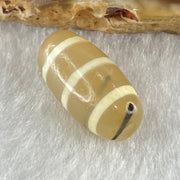 Natural Powerful Tibetan Old Oily Agate 3-Lines Dzi Bead Heavenly Master (Tian Zhu) 三行天诛 2.57g 18.8 by 9.6mm - Huangs Jadeite and Jewelry Pte Ltd