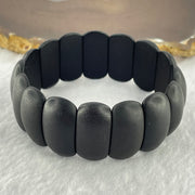 Natural Dark Matt Black Amber Beads Bracelet 天然大黑天翁琥珀手链 21.85g 18cm 24.8 by 13.1 by 6.2mm 16pcs - Huangs Jadeite and Jewelry Pte Ltd