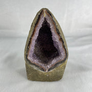 Natural Amethyst Cave with Wooden Stand 973.3g 93.9 by 102.8 by 170.0mm - Huangs Jadeite and Jewelry Pte Ltd