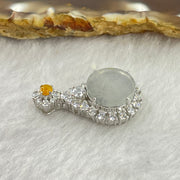 Type A High Icy Light Blueish Green Jadeite 11.9 by 3.0mm Round Wu Shi Pai Pendant with Crystals in S925 Silver Pendant 4.05g - Huangs Jadeite and Jewelry Pte Ltd