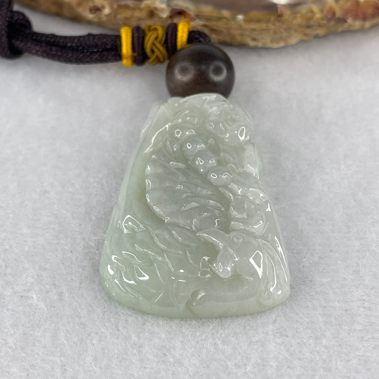 Natural Type A Light Green Jadeite Phoenix Pendant | 100% Untreated Rebirth & Royal Grace Motif | Statement Fei Cui Jade Pendant (19.20g | 40.8 × 27.3 × 7.4mm)