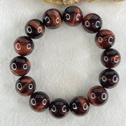 Natural Red Tiger's Eye Quartz Beads Bracelet 78.81g 17cm 16.0mm 14 Beads - Huangs Jadeite and Jewelry Pte Ltd