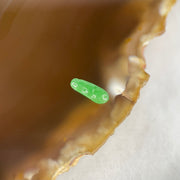Type A Old Mine Full Green Jadeite Peapod Charm Stone For Setting 0.14g 9.4 by 3.6 by 1.7mm - Huangs Jadeite and Jewelry Pte Ltd
