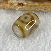 Natural Powerful Tibetan Old Oily Dark and Light Brown Agate 3 Eyes Dzi Bead Heavenly Master (Tian Zhu) 三眼天诛 2.74g 13.7 by 10.7mm - Huangs Jadeite and Jewelry Pte Ltd