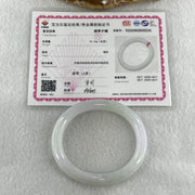 Type A Natural Light Lavender Light Green Jadeite Oval Bangle 37.95g Inner Diameter 54.6mm 9.3 by 8.7mm (Very Very Slight Internal Lines) - Huangs Jadeite and Jewelry Pte Ltd