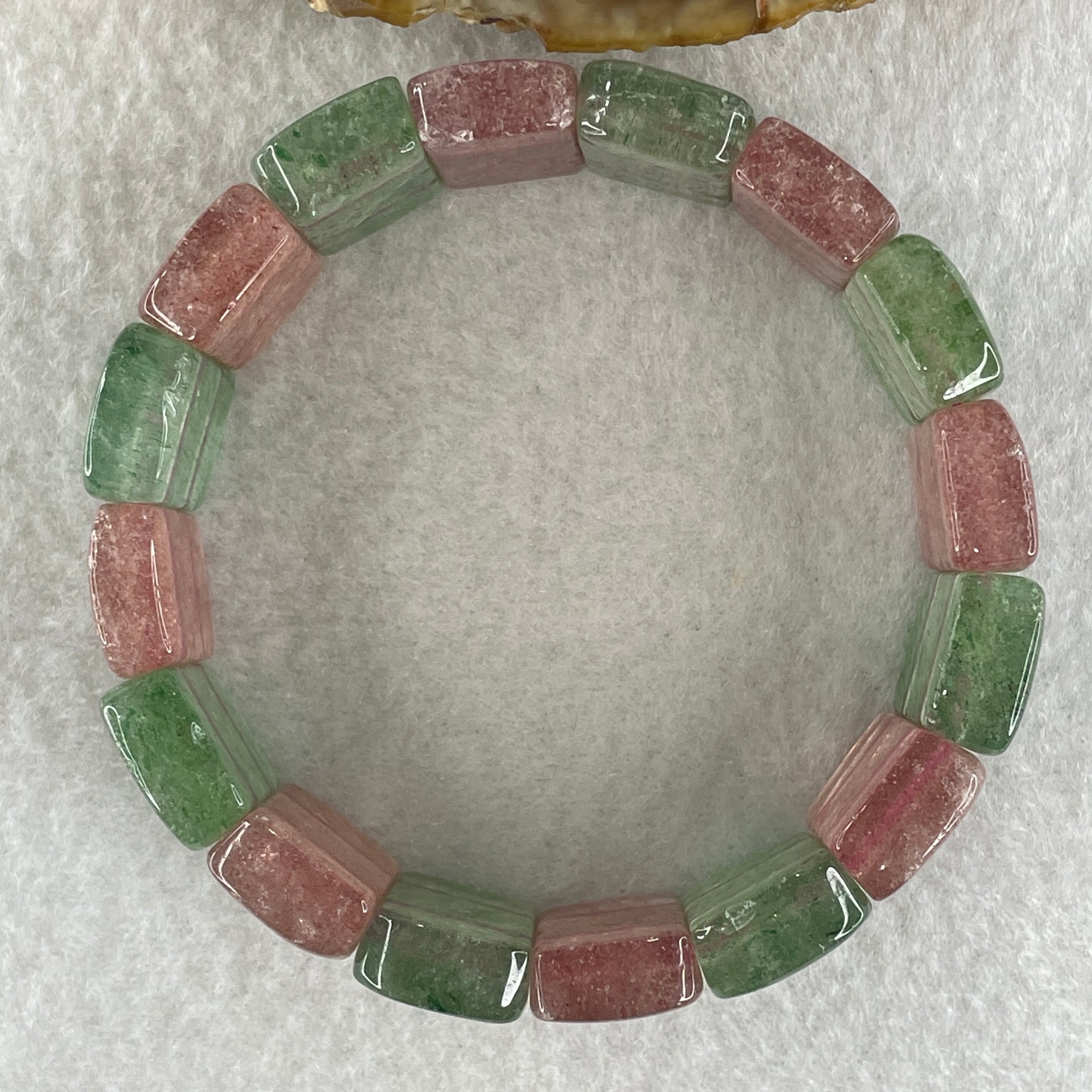 Natural Tourmaline Beads Shou Pai Bracelet 50.96g 16cm 19.0 by 12.7mm 16Beads - Huangs Jadeite and Jewelry Pte Ltd