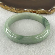 Natural Type A Light Green with Blueish Green Piao Hua Flora Jadeite Bangle 64.13g Inner Diameter 61.8mm 14.2 by 8.4mm (Very Slight Internal Lines) - Huangs Jadeite and Jewelry Pte Ltd