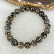 Natural Black Auralite Quartz Beads Bracelet 19.77g 16cm 8.8mm 22 Beads - Huangs Jadeite and Jewelry Pte Ltd