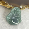 Type A Semi Icy Blueish Green Lavender Jadeite Milo Buddha Pendant 5.82g 26.0 by 26.8 by 5.0mm - Huangs Jadeite and Jewelry Pte Ltd