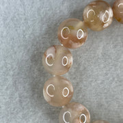 Natural Pinkis Flower Agate Beads Bracelet 59.40g 16cm 14.7mm 14 Beads - Huangs Jadeite and Jewelry Pte Ltd
