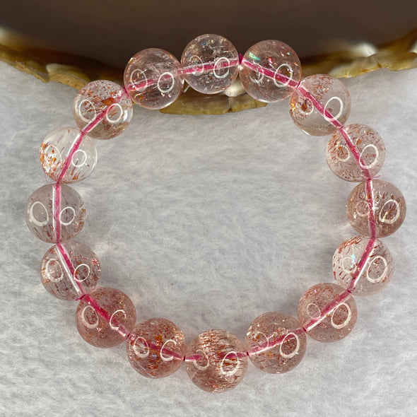 Natural Strawberry Quartz Bracelet 52.46g by 13.4mm by 16 Beads - Huangs Jadeite and Jewelry Pte Ltd
