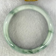 Type A Light Blueish Green Lavender with Moss Green Piao Hua Jadeite Bangle Internal Diameter 56.7mm 66.48g 16.7 by 8.7mm (Internal Lines) - Huangs Jadeite and Jewelry Pte Ltd