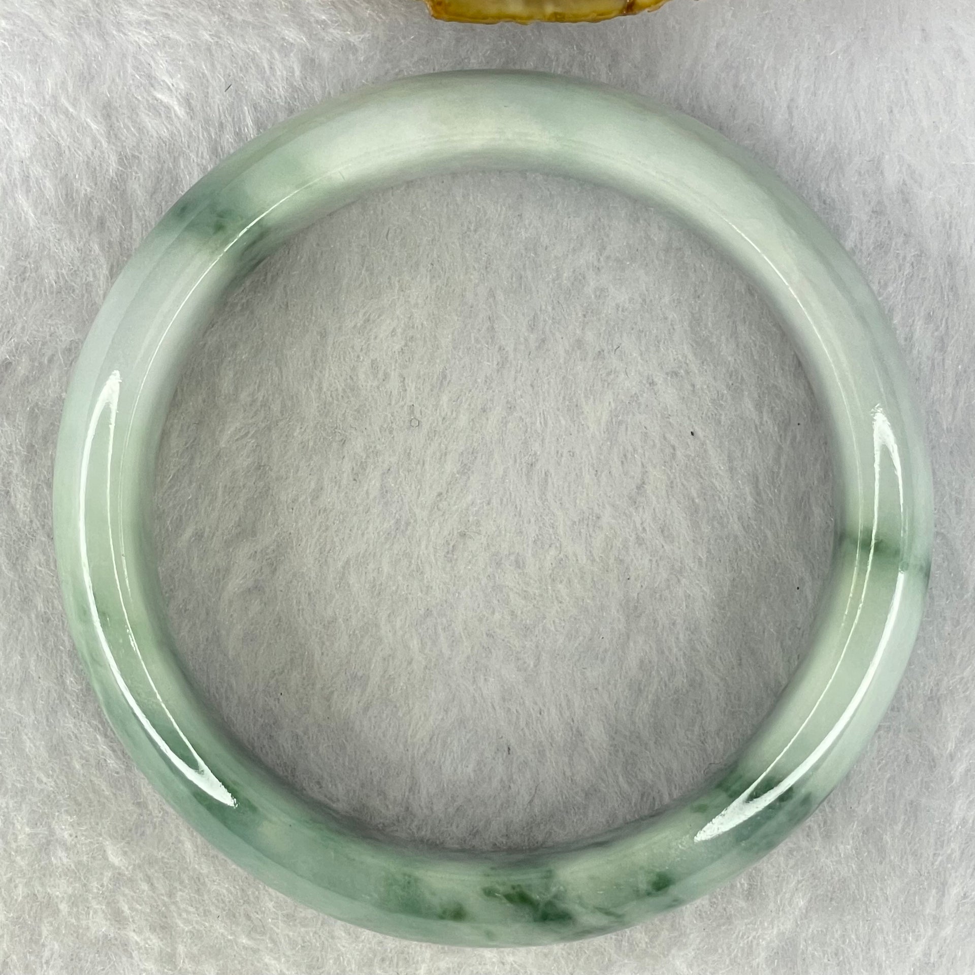 Type A Light Blueish Green Lavender with Moss Green Piao Hua Jadeite Bangle Internal Diameter 56.7mm 66.48g 16.7 by 8.7mm (Internal Lines) - Huangs Jadeite and Jewelry Pte Ltd