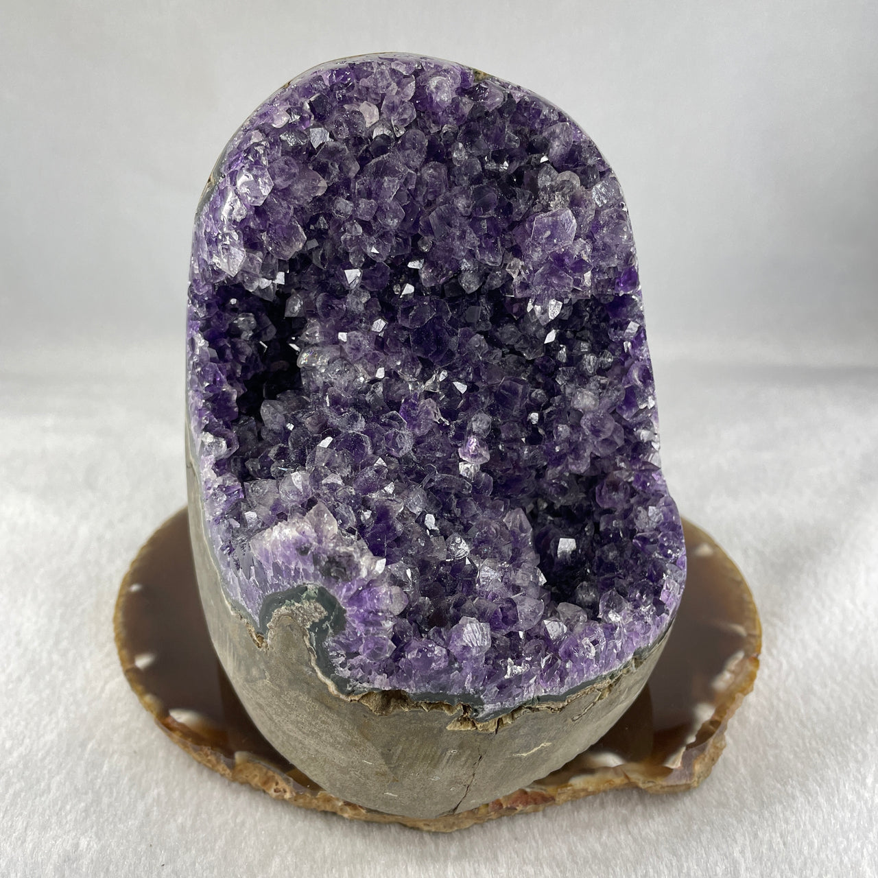 Natural Amethyst Rough Rectangular Shaped Display 1650.5g 100.0 by 104.5 by 126.0mm - Huangs Jadeite and Jewelry Pte Ltd