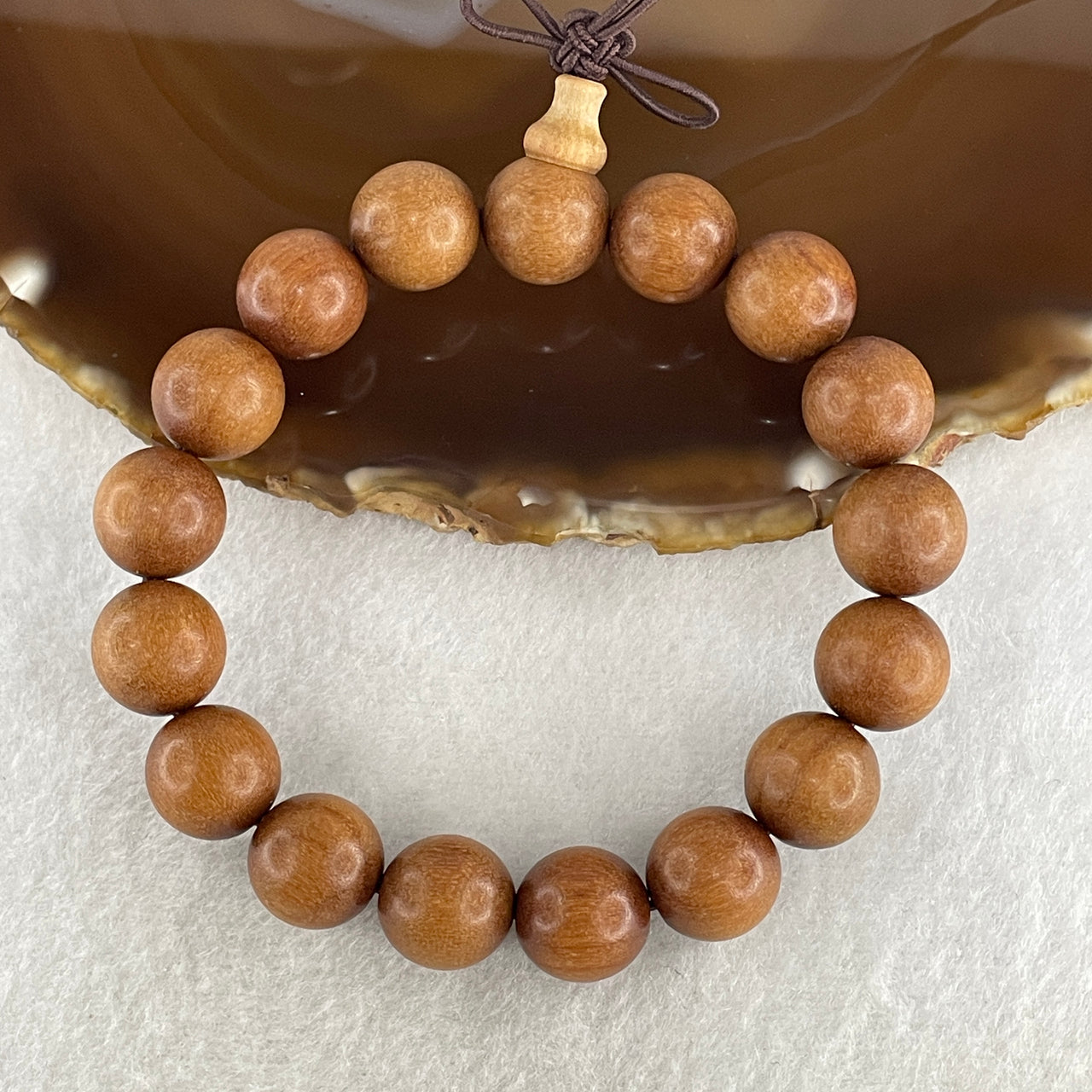 Certified Natural Sandalwood Beads Bracelet 16.42g 16cm 11.8mm 17Beads - Huangs Jadeite and Jewelry Pte Ltd