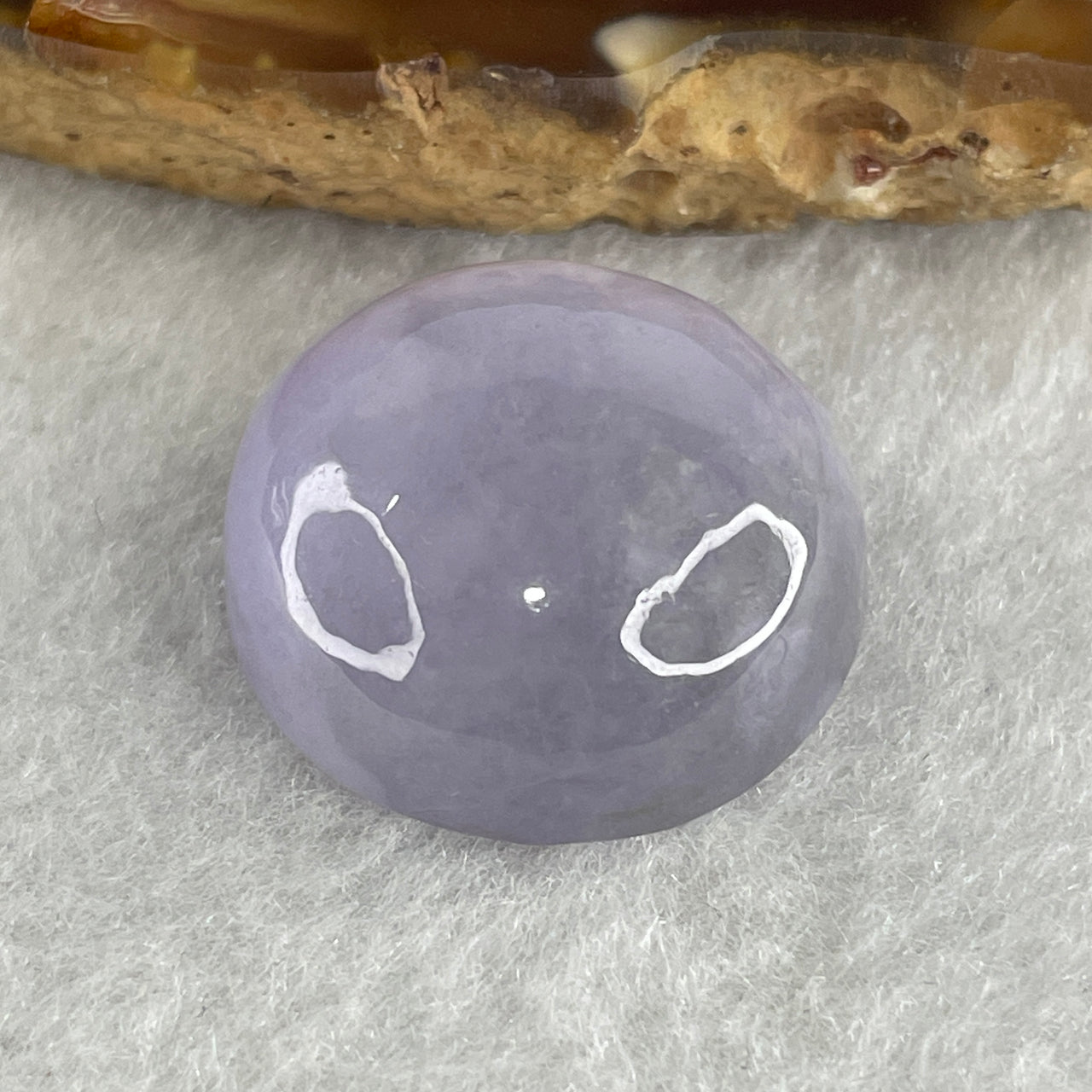Natural Type A Lavender Jadeite Round Shape Cabochon Stone for Setting 8.48g 20.8 by 10.0mm - Huangs Jadeite and Jewelry Pte Ltd