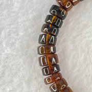 Natural Cognac Fushun Amber Donut Beads Bracelet 天然抚顺老珀手链 8.63g 15cm 8.9mm 40pcs - Huangs Jadeite and Jewelry Pte Ltd
