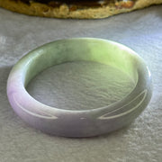 Type A Green with Lavender Jadeite Bangle Internal Diameter 54.7mm 59.02g 12.9 by 8.5mm (Very Slight Internal Line) - Huangs Jadeite and Jewelry Pte Ltd