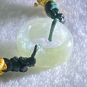 Type A Faint Green Jadeite Ping An Kou String Bracelet 2.98g 15.1 by 6.5mm - Huangs Jadeite and Jewelry Pte Ltd
