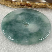 Type A Intense Blueish Green with Lavender Jadeite Ping An Kou Pendant 29.91g 49.8 by 5.5mm - Huangs Jadeite and Jewelry Pte Ltd