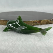 Natural Dark Green Serpentine Killer Whale Display 53.7g 106.0 by 43.0 by 34.0mm - Huangs Jadeite and Jewelry Pte Ltd