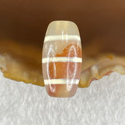 Natural Powerful Tibetan Old Oily Agate 3-Lines Dzi Bead Heavenly Master (Tian Zhu) 三行天诛 3.30g 20.1 by 10.5mm - Huangs Jadeite and Jewelry Pte Ltd