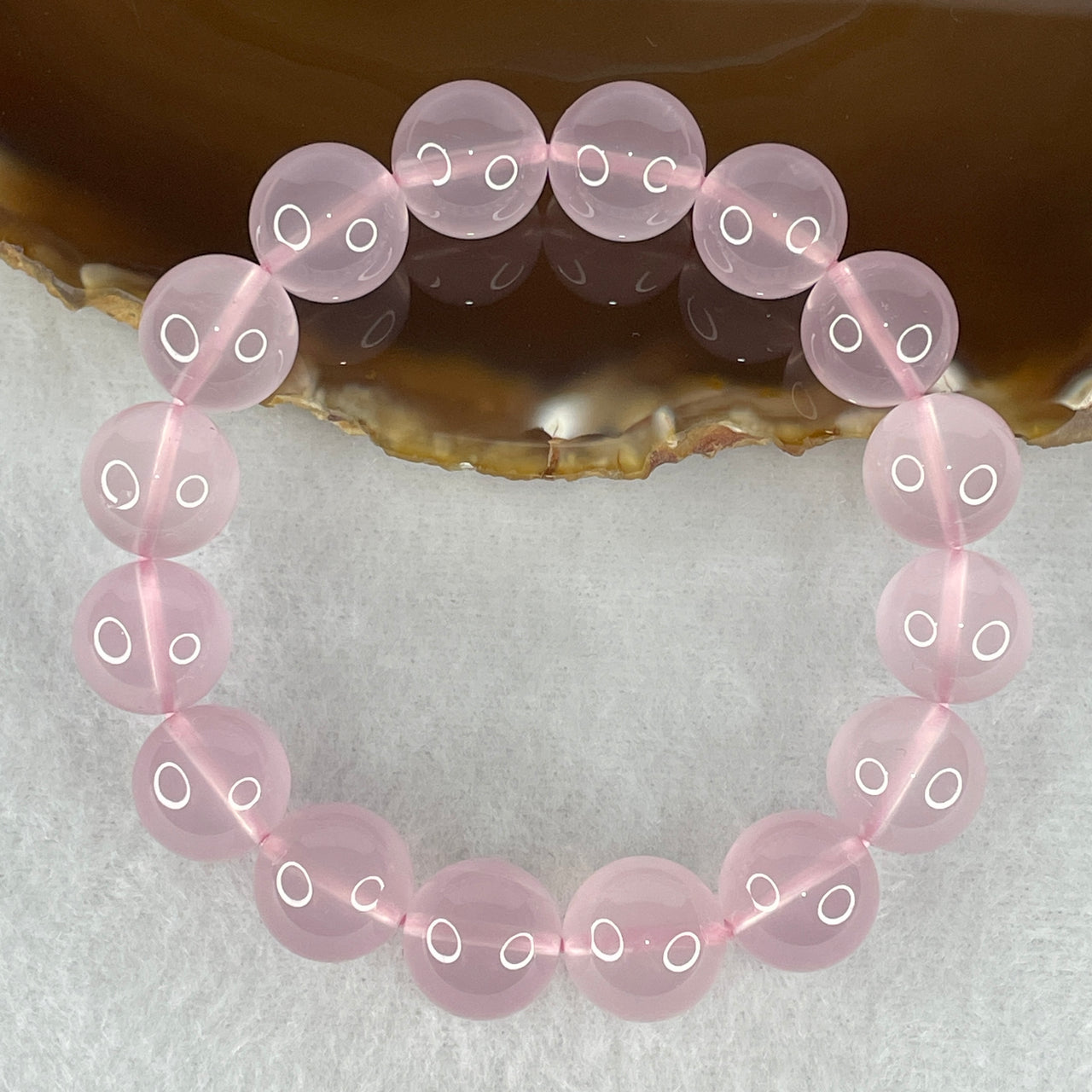 Special Series Natural Star Rose Quartz Beads Bracelet | 100% Untreated Asterism Gemstone Stretch Bracelet (49.53g | 13.4mm Beads | 16 Beads | 16.5cm)