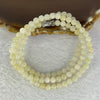 Type A Semi Icy Yellow Jadeite Necklace 5.1mm 110 Beads 24.16mm - Huangs Jadeite and Jewelry Pte Ltd