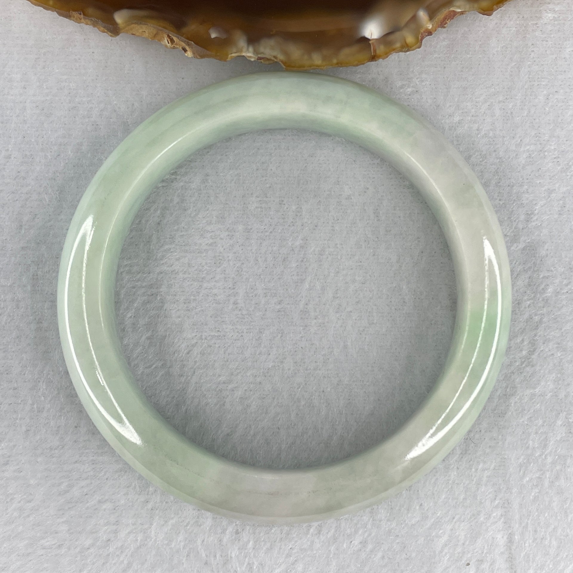 Certified Natural Type A Light Green with  Faint Lavender Patches Jadeite Bangle 62.580g Internal Diameter 58.5mm 12.5 by 9.2mm (Very Slight Internal Lines) - Huangs Jadeite and Jewelry Pte Ltd