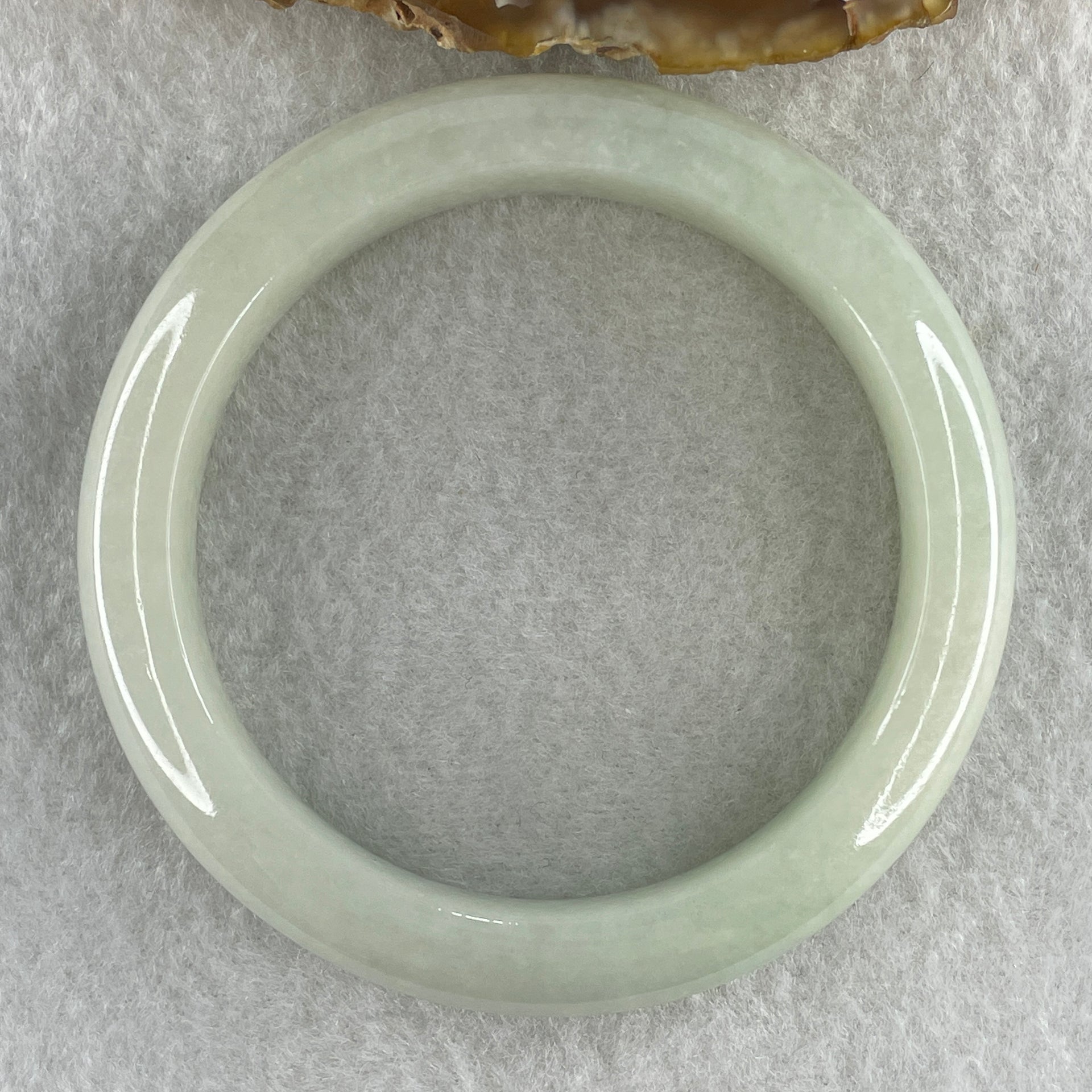 Type A Natural Light Green Jadeite Bangle Internal Diameter 56.0mm 59.04g 12.4 by 9.3mm (Close to Perfect) - Huangs Jadeite and Jewelry Pte Ltd