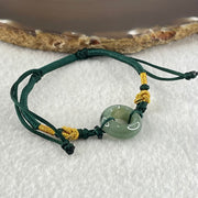 Type A Blueish Green Jadeite Ping An Kou String Bracelet 3.64g 16.3 by 6.6mm - Huangs Jadeite and Jewelry Pte Ltd